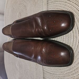 Johnston & Murphy Brown Leather Loafers with Square Toe